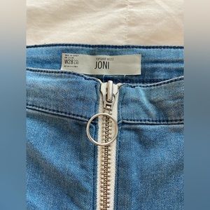 Topshop leggings jeans with white front zipper